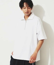 【SALE／10%OFF】THE SHOP TK 【接触冷感】ポンチハーフジッププルオーバー ザ ショップ ティーケー トップス カットソー・Tシャツ ホワイト ブラック グリーン【送料無料】