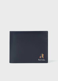 Paul Smith マーケトリー ブライトストライプ ラビット 2つ折り財布 ポール・スミス 財布・ポーチ・ケース 財布 ブラック ネイビー【送料無料】