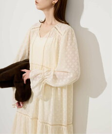 【SALE／30%OFF】SLOBE IENA フラワージャガードギャザーワンピース スローブ イエナ ワンピース・ドレス ワンピース ブラック ベージュ【送料無料】