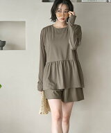 【SALE／50%OFF】coen 【UVカット率90%以上/2点セット/WEB限定/体型カバー】ペプラムラッシュガード+ショ…