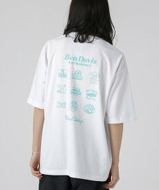 【SALE／40%OFF】NANO universe BEN DAVIS/BEN DAVIS別注バックナインズ Tシャツ ナノユニバース トップス カットソー・Tシャツ ブラック ホワイト ブルー