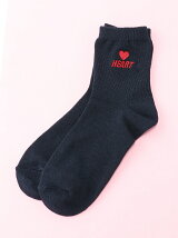 【BROWNY】(L)ワンポイントハートロゴソックス