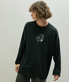 【SALE／60%OFF】JUNRed フラワー刺繍ロングスリーブTシャツ ジュンレッド トップス カットソー・Tシャツ ブラック ホワイト グリーン