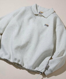 FREAK'S STORE ビッグシルエット スピンドル ダンボール ワンポイントロゴ ポロカラースウェット フリークスストア トップス スウェット・トレーナー グリーン グレー ブラック ブラウン ベージュ【送料無料】