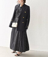 SHIPS WOMEN ＜手洗い可能＞ドット / 花柄 バンドカラー サイド プリーツ ワンピース シップス ワンピー…