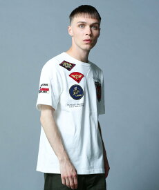 AVIREX 《WEB&DEPOT限定》トップガン ワッペン Tシャツ/ TOP GUN WAPPEN S/S CREW NECK T-SHIRT アヴィレックス トップス カットソー・Tシャツ ブラック ホワイト オレンジ ネイビー【送料無料】