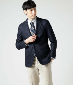 【SALE／25%OFF】NEWYORKER MEN シャドー千鳥 ウールジャージー ジャケット ニューヨーカー ジャケット・アウター テーラードジャケット・ブレザー ネイビー【送料無料】