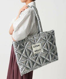 CITEN ＜CITEN＞CITENパデッドヨコトート シテン バッグ トートバッグ シルバー ブラック【送料無料】