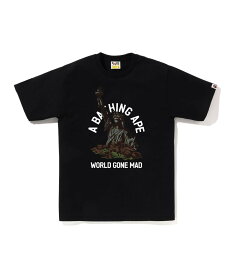 A BATHING APE STATUE OF LIBERTY TEE ア ベイシング エイプ トップス カットソー・Tシャツ ブルー ホワイト ブラック【送料無料】