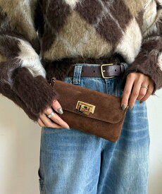 fredy emue 【AULENTTI/オーレンティ】スエードチェーンポシェットバッグ フレディ アンド グロスター バッグ ショルダーバッグ ベージュ ブラウン【送料無料】