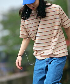 【SALE／60%OFF】SHIPS MEN SHIPS: TEXBRID(R) リネン グラデーション ボーダー Tシャツ シップス トップス カットソー・Tシャツ ブラウン ベージュ ネイビー グレー