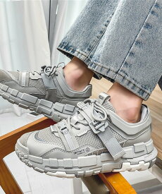 【SALE／70%OFF】aimoha MENS aimoha MEN カジュアルストリートスニーカー厚底シューズ アイモハ シューズ・靴 スニーカー グレー ベージュ ホワイト ブラック