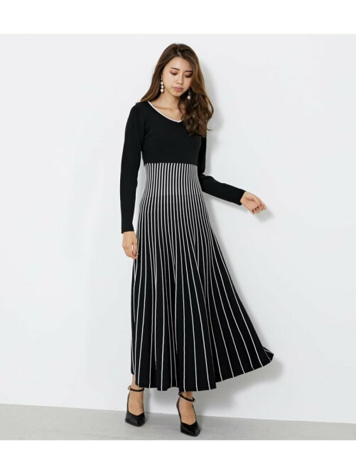 Rienda ランダムラインフレアknit Op Rakuten Fashion 楽天ファッション 旧楽天ブランドアベニュー Ca09