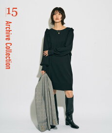 YECCA VECCA 【archive】ラッフルニットワンピース イェッカヴェッカ ワンピース・ドレス ワンピース ブラック ベージュ ワインレッド【送料無料】