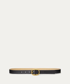 POLO RALPH LAUREN オーバルバックル スキニー レザー ベルト ラルフローレン ファッション雑貨 ベルト ブラック【送料無料】
