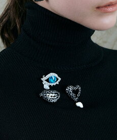 IRIS47 IRIS 47/laugh brooch BO126 セットアップセブン アクセサリー・腕時計 ブローチ・コサージュ・バッジ ブラック ゴールド【送料無料】