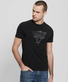 【SALE／30%OFF】GUESS (M)Eco Triangle Crewneck Tee ゲス トップス カットソー・Tシャツ ブラック ホワイト ブルー