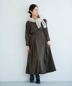 【SALE／60%OFF】le.coeur blanc コーデュロイタックワンピース ルクールブラン ワンピース・ドレス ワンピース ベージュ ブラウン【送料無料】