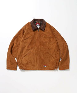 BEN DAVIS / WHITE LABEL �yBEN DAVIS(�x���f�C�r�X)�zFAUX SUEDE WORK JACKET / ���[�N �W���P�b�g �W�b�v �X�E�F�[�h �|�P�b�g �i�o�� �W���P�b�g�E�A�E�^�[ �u���]���E�W�����p�[ �u���E�� �x�[�W���y����
