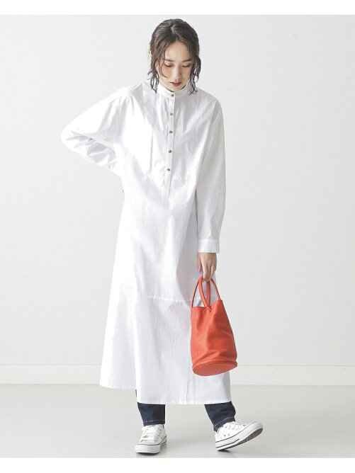 Beams Lights Beams Lights エプロン切替 バンドカラー シャツ ワンピース Rakuten Fashion 楽天ファッション 旧楽天ブランドアベニュー Dj7987