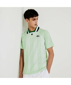 【SALE／40%OFF】LACOSTE ビッグストライプラグランプルオーバーポロシャツ ラコステ トップス ポロシャツ グリーン ブルー【送料無料】