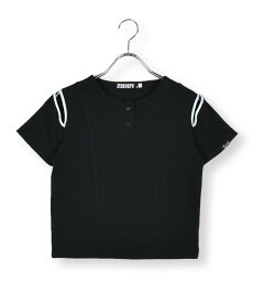 ZIDDY 肩スリット短丈ヘンリーネックTシャツ(130~160cm) ベベ オンライン ストア トップス カットソー・Tシャツ ブルー ブラック