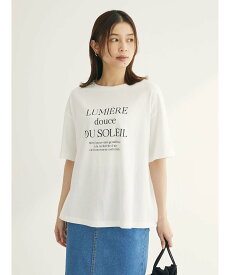 Green Parks フェミニンロゴボックスTシャツ 24SS/接触冷感/半袖/レディース/クルーネック グリーンパークス トップス カットソー・Tシャツ ホワイト グレー グリーン