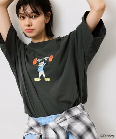 【SALE／20%OFF】ROPE' PICNIC 【DISCUS ATHLETIC/ディスカスアスレチック】DISCUS*Disney Tシャツ ロペピクニック トップス カットソー・Tシャツ ホワイト ブラック グレー