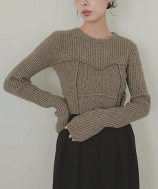 【SALE／15%OFF】LIAN ビスチェデザインリブニットトップス リアン トップス ニット ブラウン レッド ホワイト グレー【送料無料】