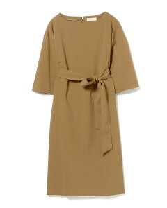 【SALE/55%OFF】Demi-Luxe BEAMS Demi-Luxe BEAMS / ウエストベルト ワンピース デミルクス ビームス ワンピース 長袖ワンピース ベージュ ネイビー【送料無料】