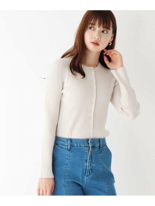 Opaque Clip リブクルーネックニットカーディガン Rakuten Fashion 楽天ファッション 旧楽天ブランドアベニュー Bk49