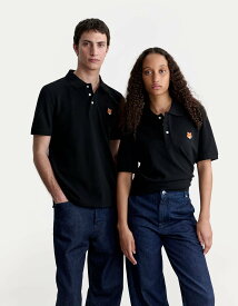 Maison Kitsune Maison Kitsune/(M)FOX HEAD REGULAR POLO SHIRT メゾン キツネ トップス ポロシャツ ブラック ホワイト ネイビー ベージュ【送料無料】