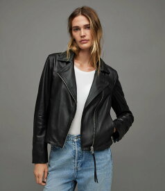 ALLSAINTS (W)LARNA BIKER オールセインツ ジャケット・アウター ライダースジャケット ブラック【送料無料】