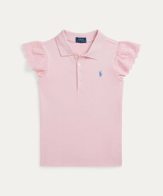 【SALE／50%OFF】POLO RALPH LAUREN (ガールズ 7才~16才)アイレット ストレッチ メッシュ ポロシャツ ラルフローレン トップス ポロシャツ ピンク【送料無料】
