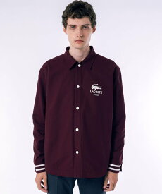 【SALE／30%OFF】LACOSTE コーチジャケット*バーシティ リバーシブルジャケット ラコステ ジャケット・アウター ナイロンジャケット ブラック ホワイト レッド【送料無料】