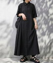 antiqua [antiqua] Aライン ロング シャツワンピース レディース PK-01425 アンティカ ワンピース・ドレス シャツワンピース ブラック ベージュ【送料無料】