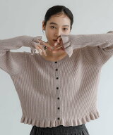 LOWRYS FARM メランジフリルカーディガンLS ローリーズファーム トップス ニット グレー ブラック ブルー…