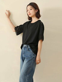 Doux Belle レース トップス トップス カットソー ドゥー・ベル トップス カットソー・Tシャツ ブラック ホワイト【送料無料】