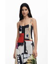 ラクロワ柄のミディドレス