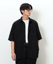COMME CA ISM 【セットアップ対応】ポリエステル 楊柳 5分袖シャツ コムサイズム トップス シャツ・ブラウス ブラック グレー【送料無料】