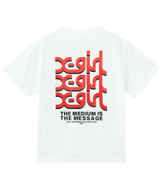 X-girl TRIPLE LOGO S/S TEE エックスガール トップス カットソー・Tシャツ ホワイト ブラック パープル【送料無料】
