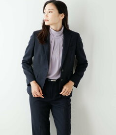 NEWYORKER WOMEN L-SIZE 【L】ウールカシミヤトップカルゼ ノッチドラペル2釦ジャケット ニューヨーカー エルサイズ ジャケット・アウター テーラードジャケット・ブレザー グレー ネイビー【送料無料】