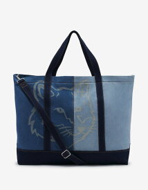 Maison Kitsune MAISON KITSUNE/(W)FOX HEAD DENIM WEEKENDER TOTE メゾン キツネ バッグ トートバッグ ブルー【送料無料】