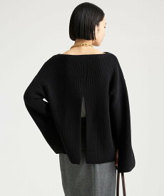 【SALE／60%OFF】BABYLONE バックスリットニットプルオーバー バビロン トップス ニット ブラック ホワイト ブルー【送料無料】