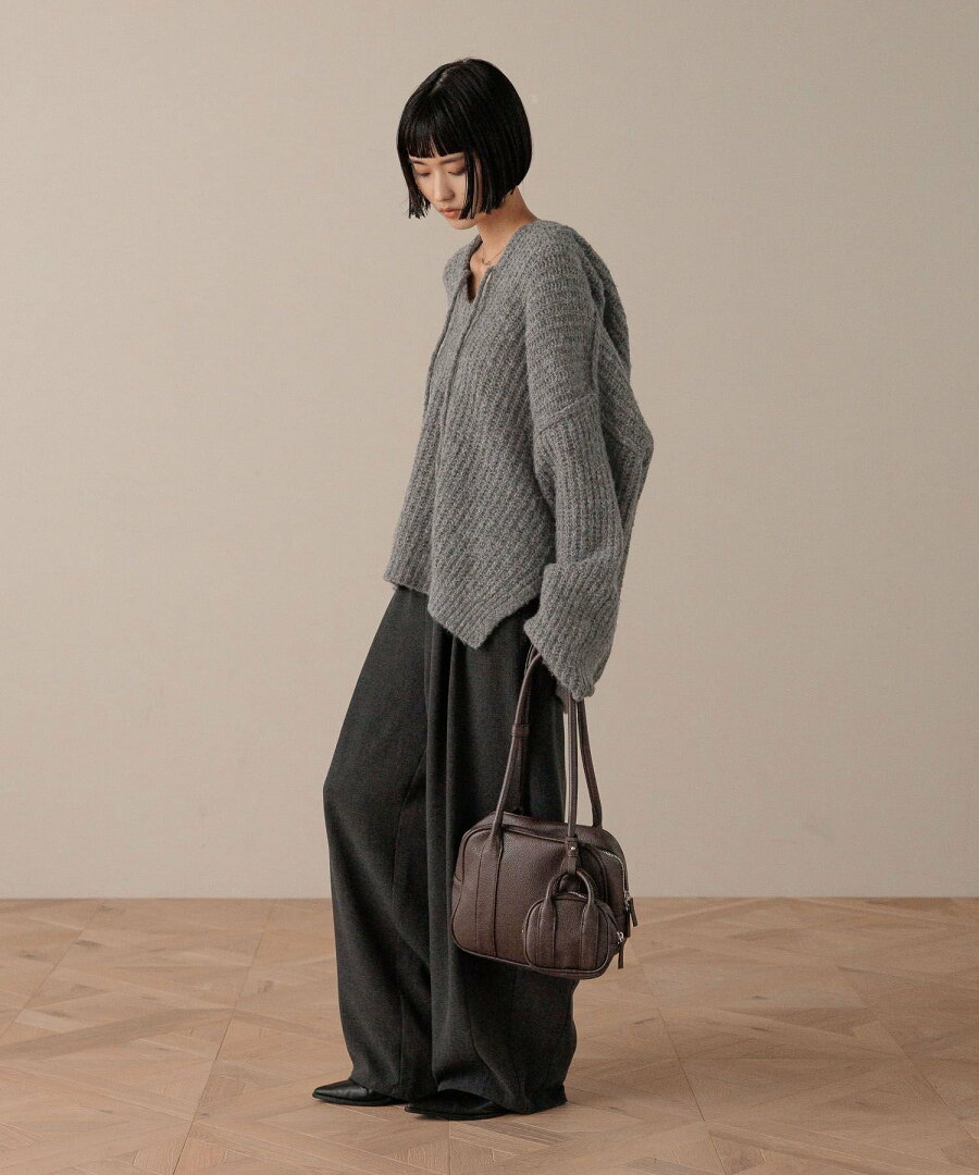 【SALE/20%OFF】LOWRYS FARM メランジフードニットプルオーバー ローリーズファーム トップス ニット グレー ホワイト パープル【送料無料】 - メイン画像 13