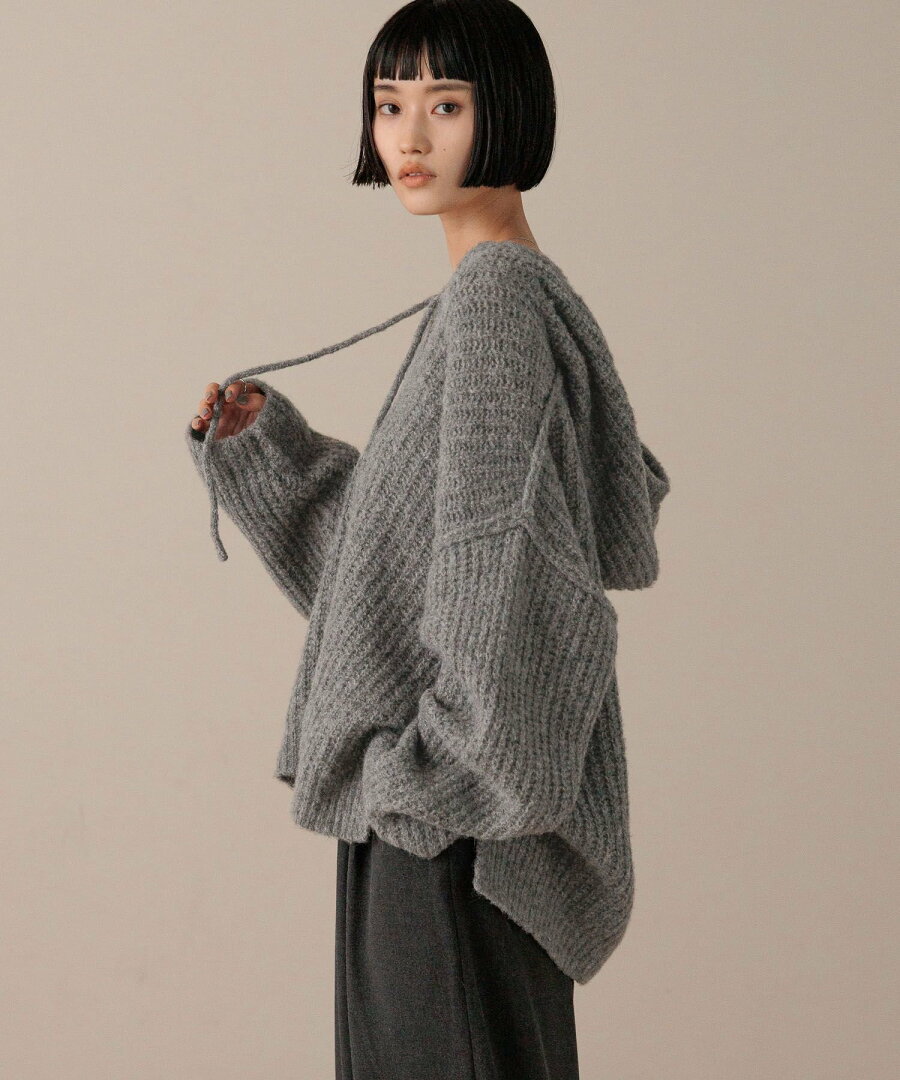 【SALE/20%OFF】LOWRYS FARM メランジフードニットプルオーバー ローリーズファーム トップス ニット グレー ホワイト パープル【送料無料】 - メイン画像 15