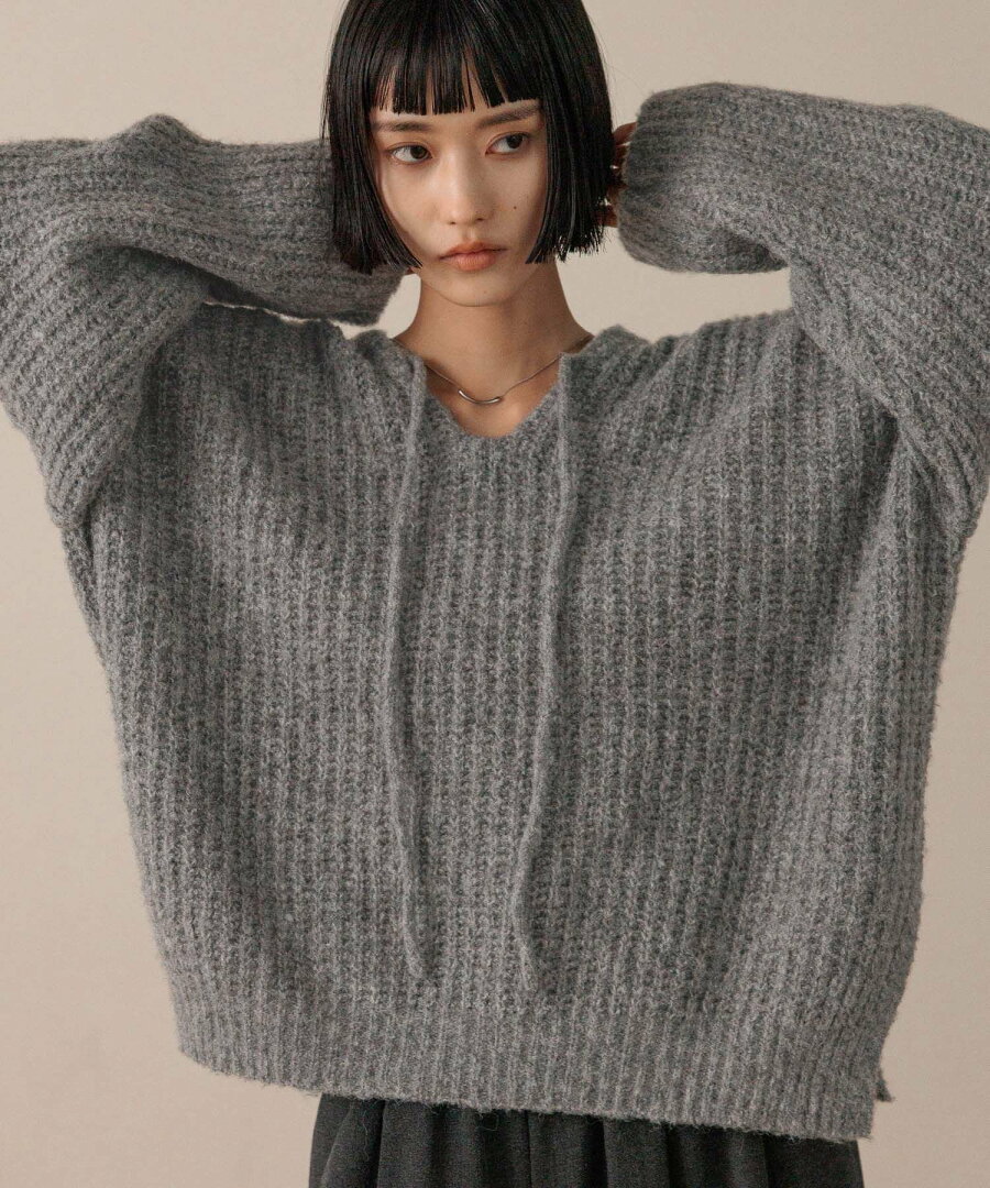 【SALE/20%OFF】LOWRYS FARM メランジフードニットプルオーバー ローリーズファーム トップス ニット グレー ホワイト パープル【送料無料】 - メイン画像 17