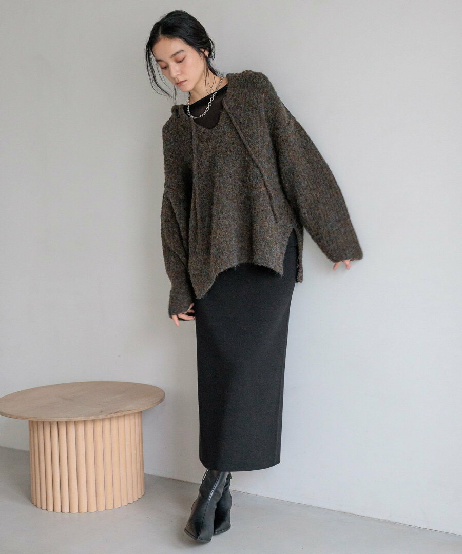 【SALE/20%OFF】LOWRYS FARM メランジフードニットプルオーバー ローリーズファーム トップス ニット グレー ホワイト パープル【送料無料】 - メイン画像 6