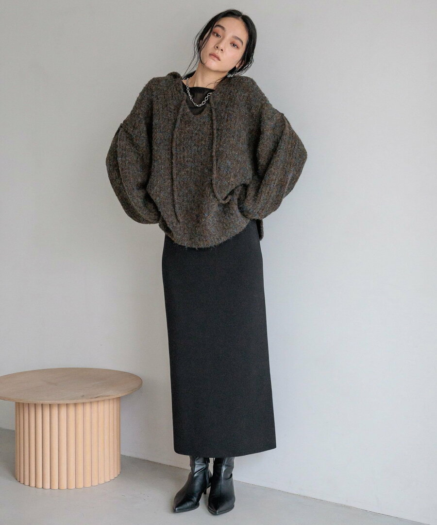 【SALE/20%OFF】LOWRYS FARM メランジフードニットプルオーバー ローリーズファーム トップス ニット グレー ホワイト パープル【送料無料】 - メイン画像 7