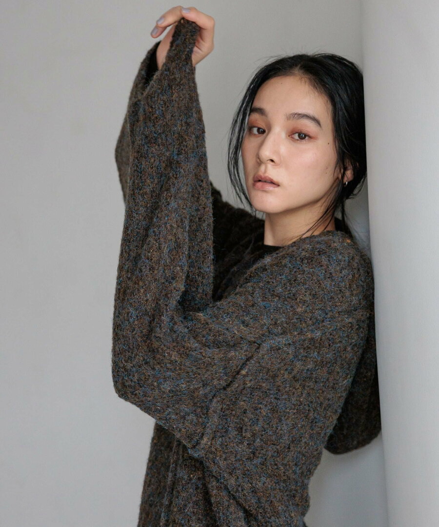 【SALE/20%OFF】LOWRYS FARM メランジフードニットプルオーバー ローリーズファーム トップス ニット グレー ホワイト パープル【送料無料】 - メイン画像 8